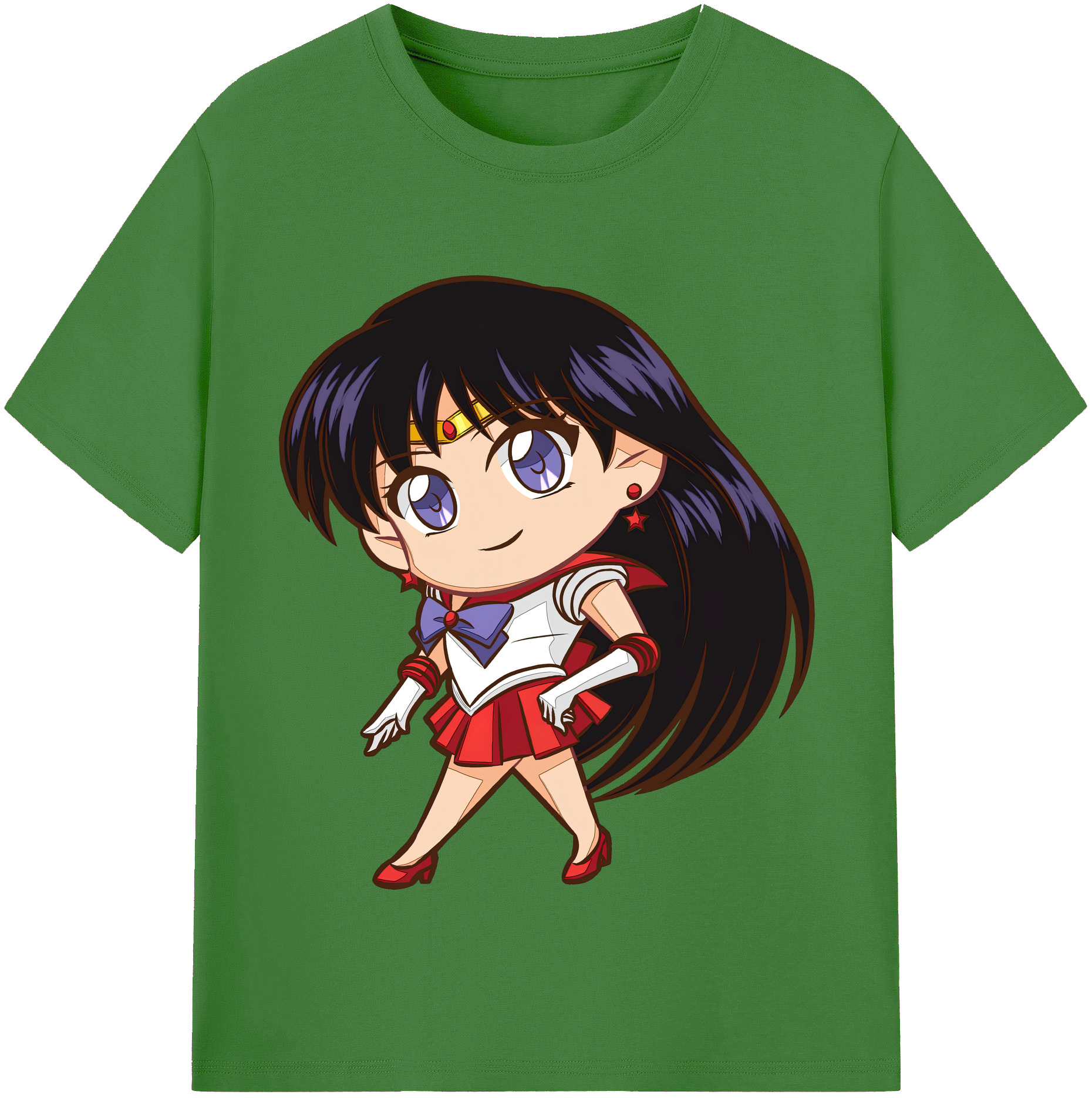 （画像用） 美少女戦士セーラームーン 火野レイ ひの レイ Sailor Moon Hino Rei （セーラーマーズ,Sailor Mars） レディースカジュアルプリントTシャツ（綿100％）